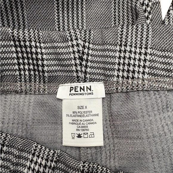 NWOT, Penningtons, Plaid Pull-On Plus Size Pants, Size X, Black, White - Picture 2 of 8